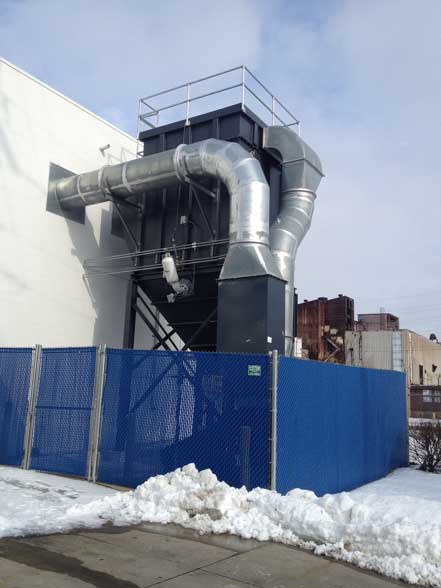 Plastic and Fiberglass dust collection system with dual cyclone pre-cleaners (2008 - Ashtabula, OH)