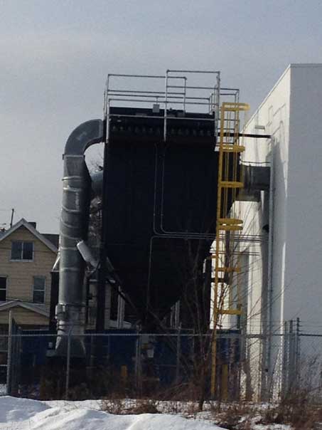 Plastic and Fiberglass dust collection system with dual cyclone pre-cleaners (2008 - Ashtabula, OH)