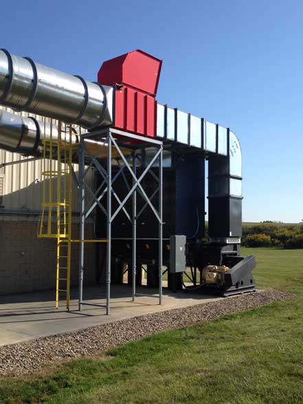 Plastic and Fiberglass dust collection system with dual cyclone pre-cleaners (2008 - Ashtabula, OH)