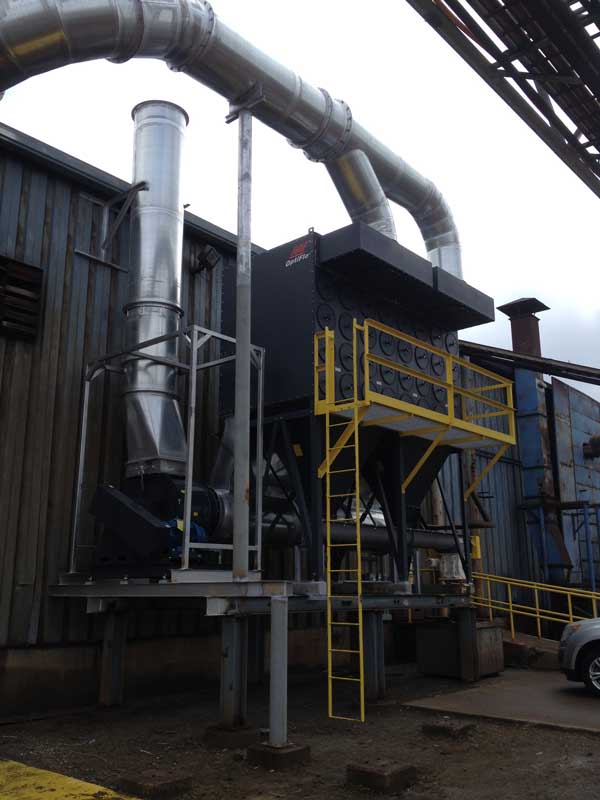 Plastic and Fiberglass dust collection system with dual cyclone pre-cleaners (2008 - Ashtabula, OH)